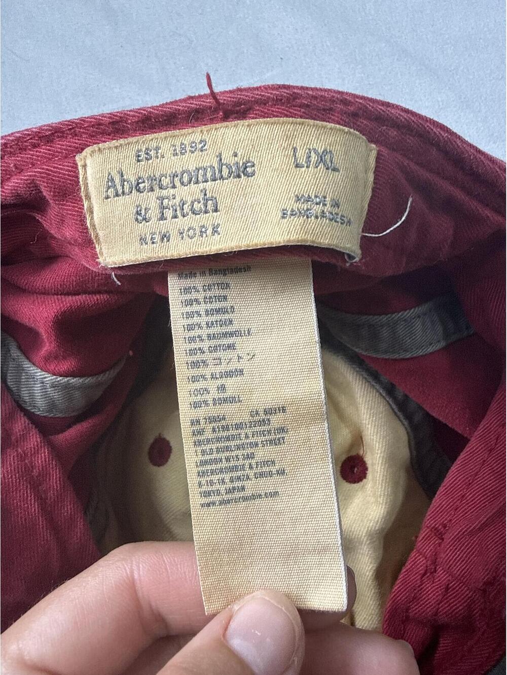 Vintage Abercrombie & Fitch Red Cotton Baseball Cap L/XL - Picture 2 of 3